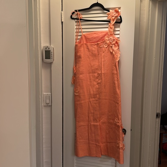 ZIMMERMAN Floral-Appliqué Linen Dress - Picture 3 of 7